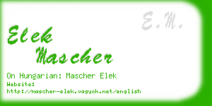 elek mascher business card